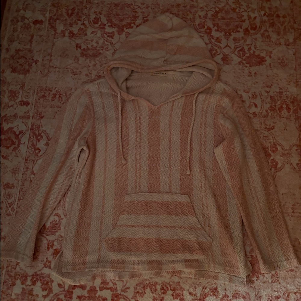 Ocean Drive Cream and Tan Striped Sweater